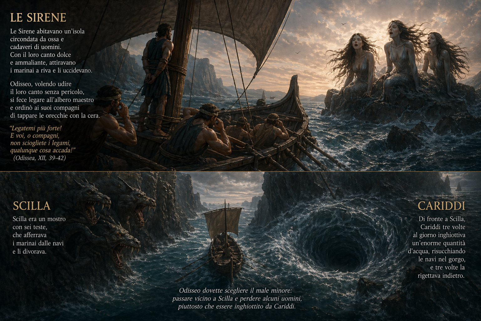 Le Sirene e il passaggio tra Scilla e Cariddi